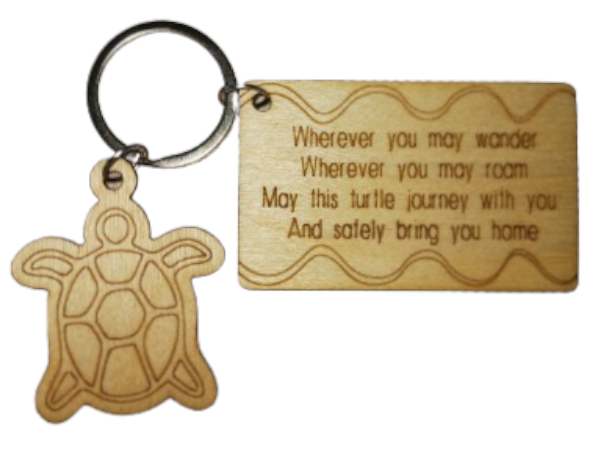 Wherever you may wander, wherever you may roam, may this turtle travel with you and safely bring you home - Keyring